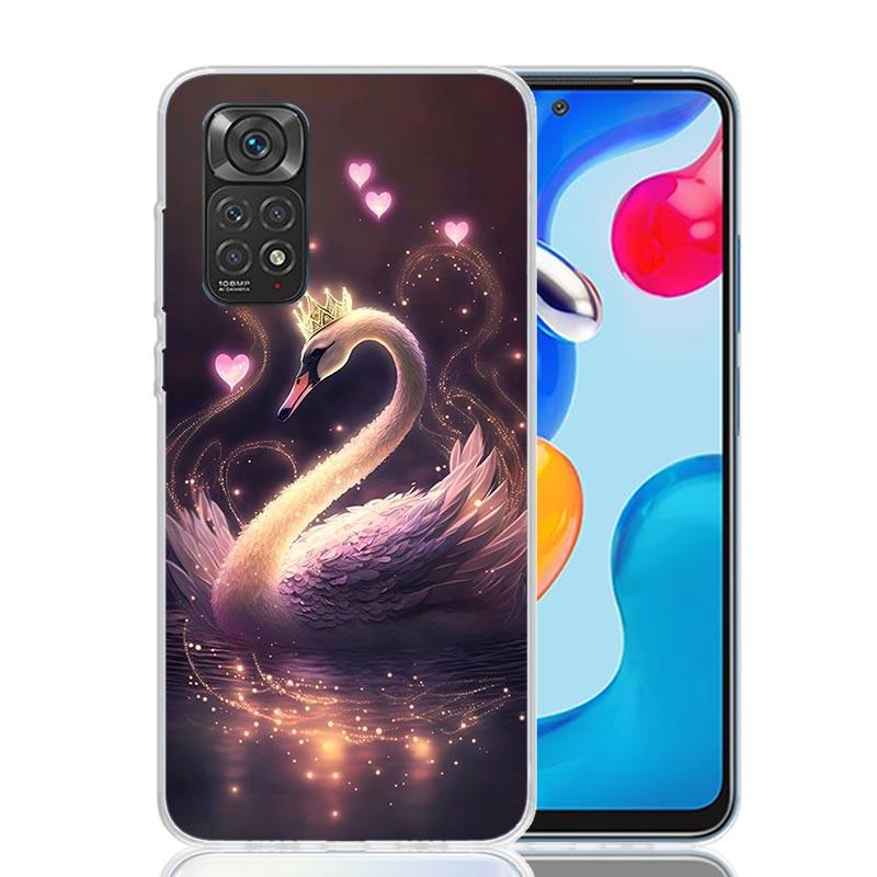 White Swan Grace Art Phone Case For Xiaomi Redmi Note 15 14 13 12S 12 Pro Plus 11S 11E 11 11T 10S 10 Art Soft Pattern Cover Redm