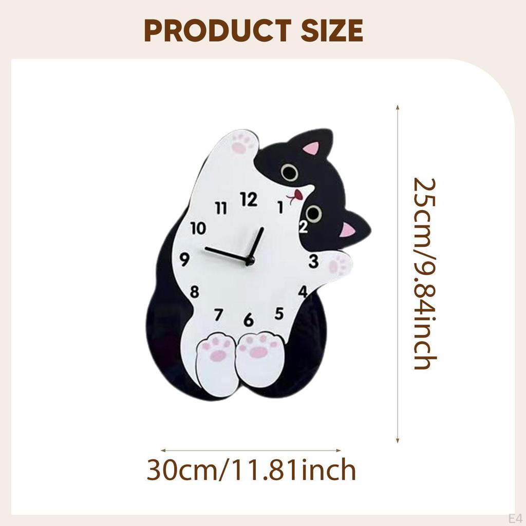 Cartoon Clock Home Decor Decorative Housewarming Gift Wall Art Silent for Bathroom Dorm