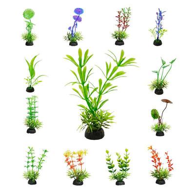 Aquarium Sand Tray Décor: Plastic Water Plants & Artificial Flowers - 10-4 Series