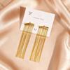 Orecchini Pendenti Lunghi con Nappe Placcati Oro di Lusso, Orecchini Pendenti a Catena con Nappe in Acciaio Inossidabile Impermeabile, Gioielli alla Moda per Donna