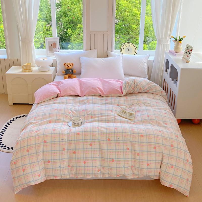 1pc 100% Cotton Floral Duvet Cover Soft Skin-Friendly King Size Comforter Cover with Zipper Spring Summer Breathable Quilt Cover