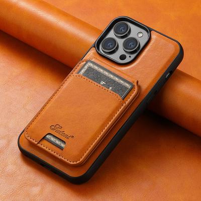 Business Card Magnetic Apple 15promax Phone Case, Suitable for IPhone14 Stand, Anti-drop 13 High-end Leather Case
