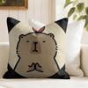 Cute Capybara Cushion Cover Natural Linen Double Sided Print  Throw Pillow Case for Sofa Couch Home Decor