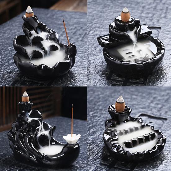 Backflow Incense Burner Waterfall Ceramic Smoke Censer Handicraft Home Decor