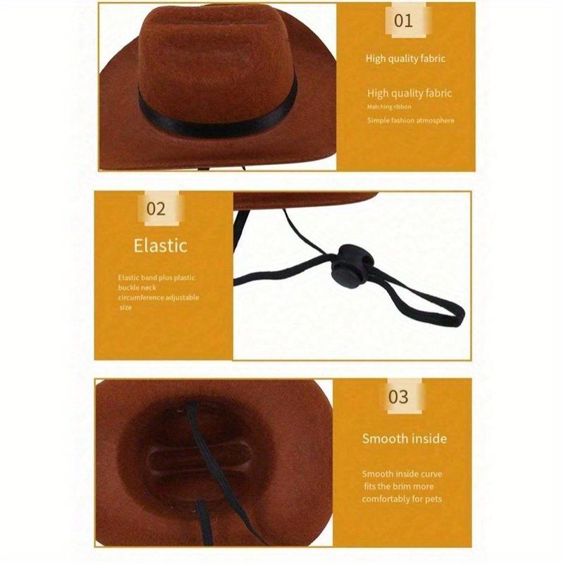 1pc Pet Cowboy Hat, Pet Accessory For Cats & Dogs, Western Style Sun Hat For Outdoor Activities, Holidays & Photoshoots