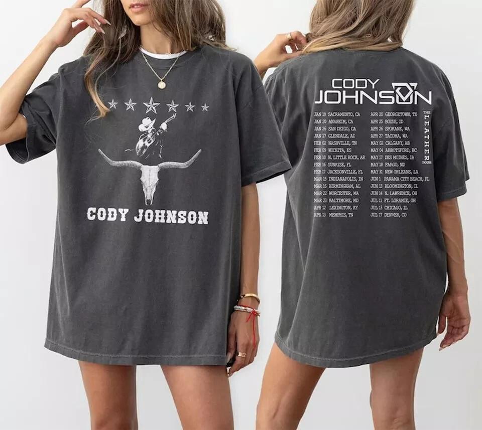 Cody Johnson Tour 2024 TShirt The Leather Tour Merch Gift For Fan Unisex Tee Unisex T-Shirt M