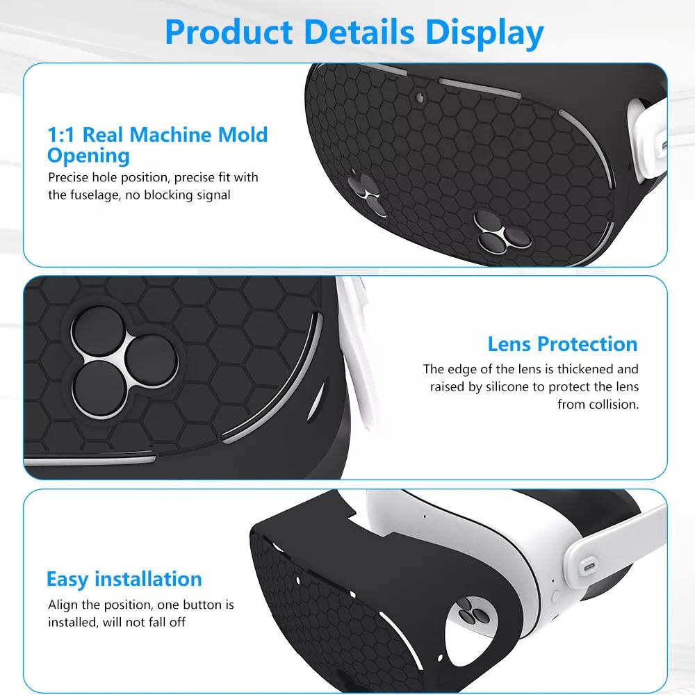 VR Headset Protective Cover Scratch-proof Dust-proof VR Headset Skin For Quest 3S Protection VR Game Accessories