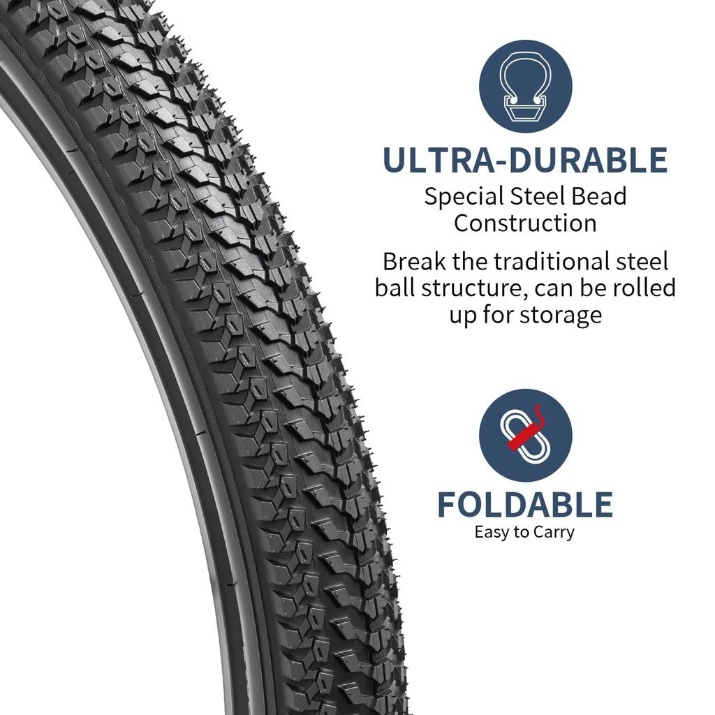 YunSCM 27.5x2.35 Tires, 27.5x2.35 Bicycle Tires, Suitable for 27.5" 2.35" Mountain Bikes and Cross Bikes, Y-1277D