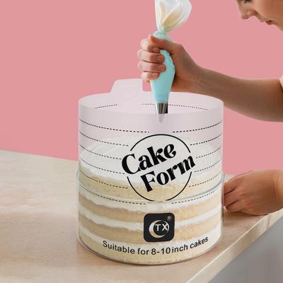 Round Shaped Baking Mould Adjustable Mousse Cake Ring Mould Retractable Dessert Acrylic Mould with Scale Cooking Decor Tools