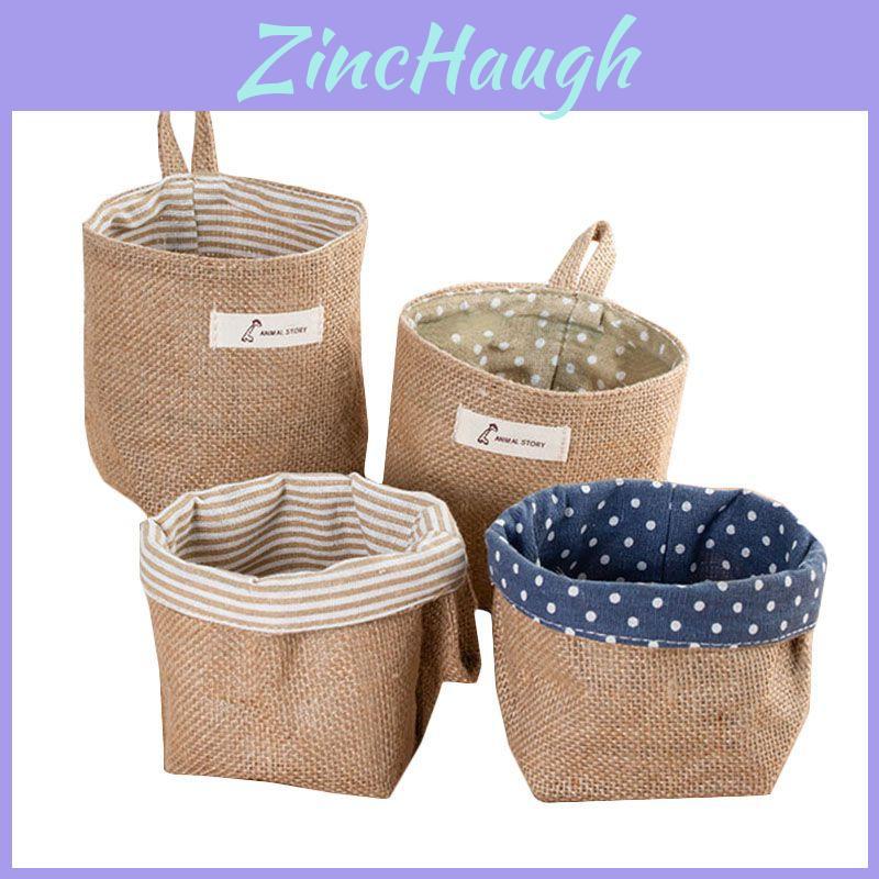 Versatile Cotton Linen Hanging Mini Storage Basket For Effective Home Organization Box