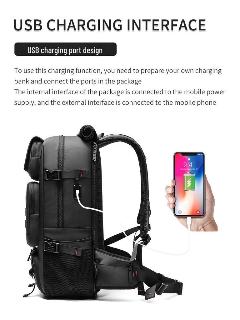 Herren Rucksack mit großem Fassungsvermögen, Diebstahlschutz, für Laptop und Reisen, für Outdoor und Business.