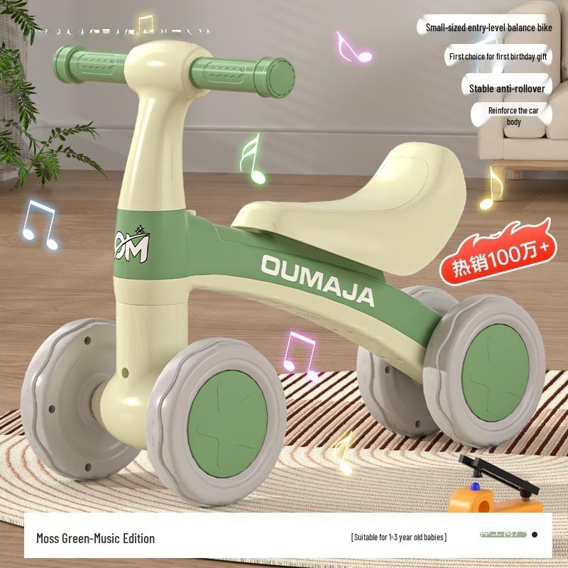 Rowerek biegowy dla malucha: Hulajnoga bez pedałów i Chodzik dla dzieci w wieku 1-3 lat na czterech kołach