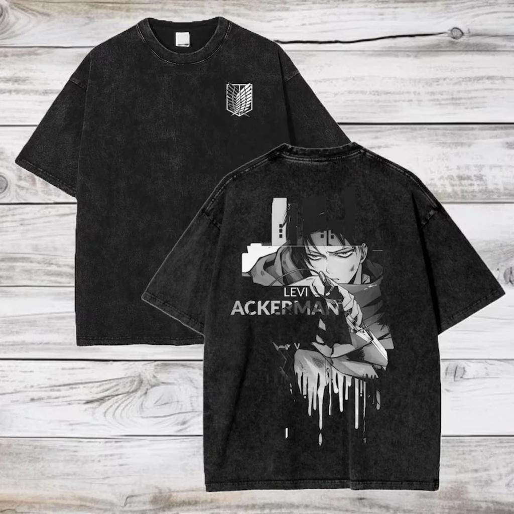 2026 New Anime Attack on Titan Cotton Washed Peripherals Parent-child Wings of Freedom Logo Graphic Print Men Womeen T-shirts