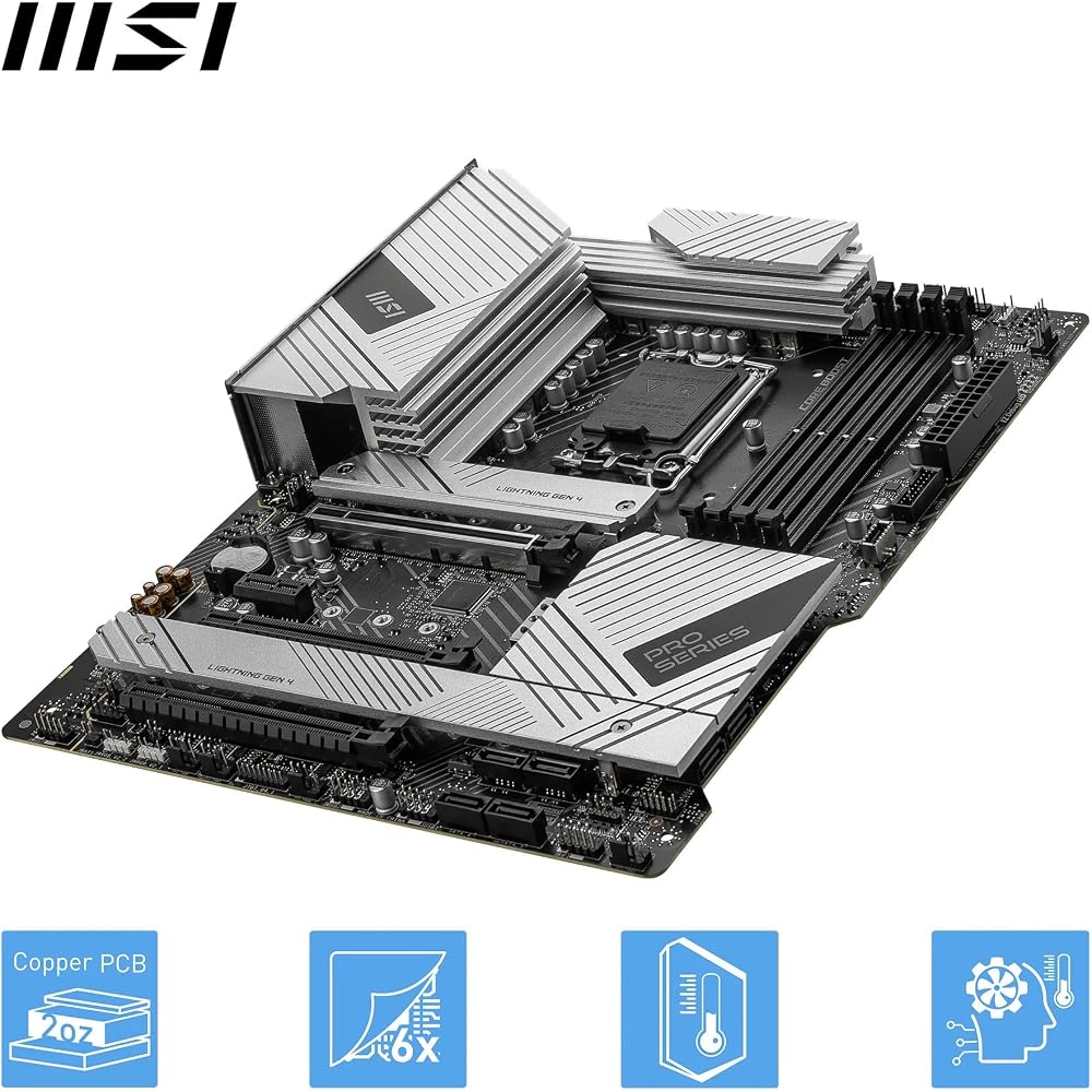 MSI PRO Z790-A WiFi II ATX Motherboard - Supports Intel Core 14, 13th and 12th Generation Processors, LGA 1700-80A SPS VRM, DDR5 Memory Boost 7800+MT/