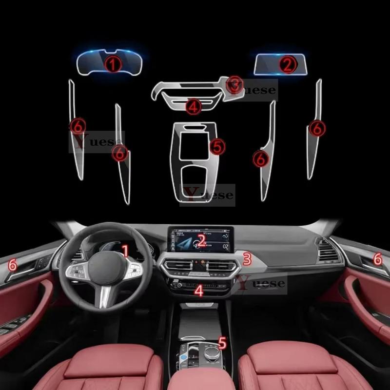 Для BMW IX3 Прозрачная защитная пленка из ТПУ для центральной консоли автомобиля Антицарапающая наклейка Left Hand Drive