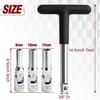 4 PCS Glow Plug Removal Tool with 3/8" Drive T-Bar, 8mm 10mm 12mm Universal Joint Swivel Glow Plug Socket Set Glow Plug Wrench Extractor Kit for