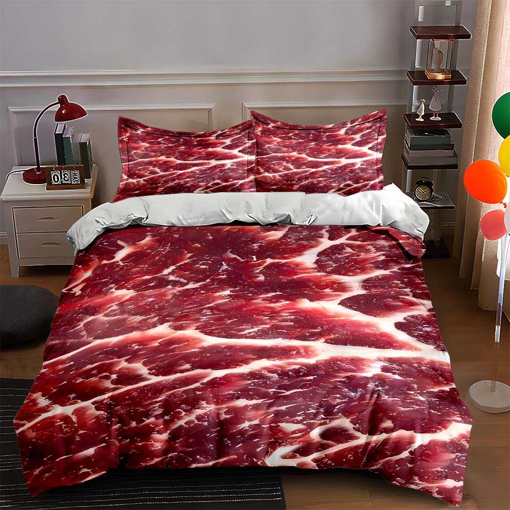 

Meat marbling pattern. Bedding Duvet cover sets Duvet covers Pillowcases gifts (1 * Duvet Cover 2 * Pillowcases, without duvet insert) 135x200cm