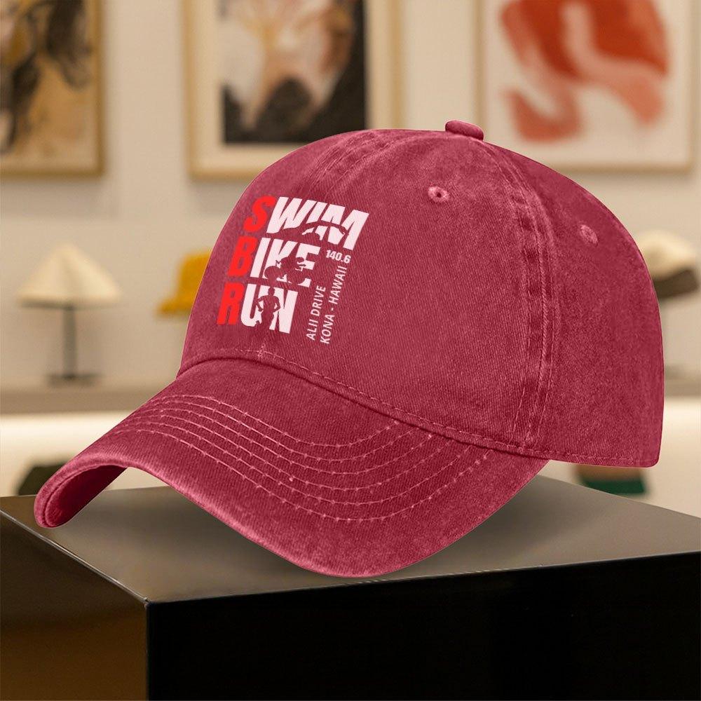 Classic Vintage Duckbill Baseball Cap for SwimRunCycle Triathlon Stylish Printed Sports Cap for Unisex Women