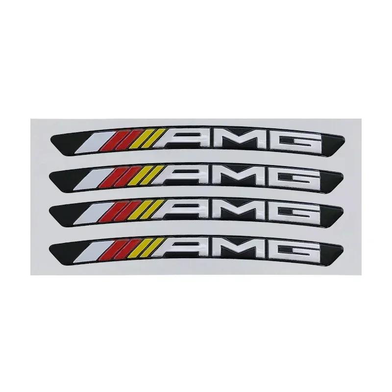 4/8pcs Mercedes-Benz AMG Car Hub Wheel Cover 3D Car Stickers Aluminum Alloy AMG Stickers Wheel Cover Badge Stickers Auto Parts
