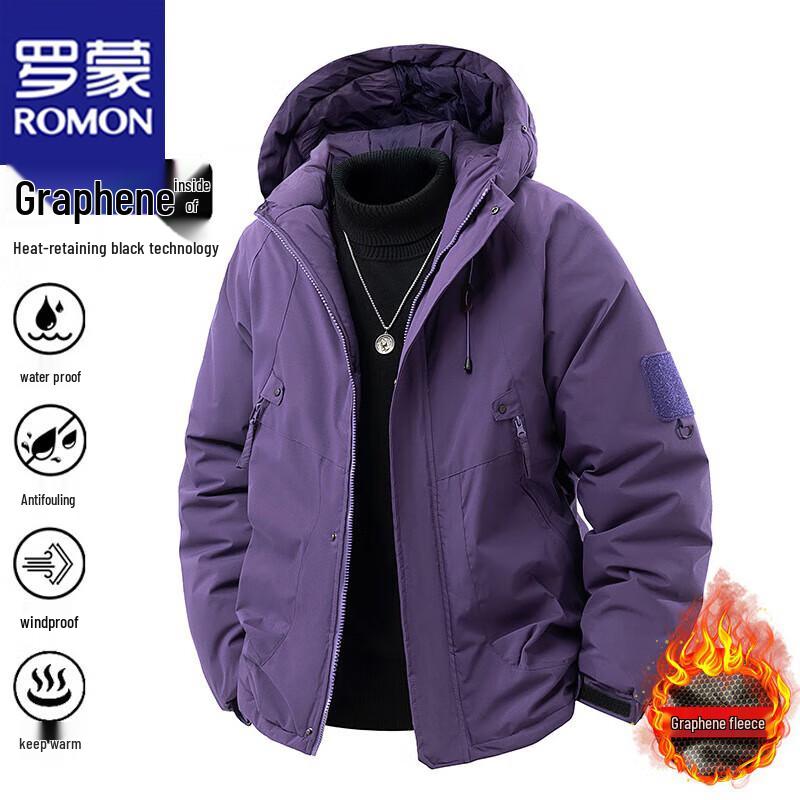 ROMON Men's Winter Hooded Padded Jacket