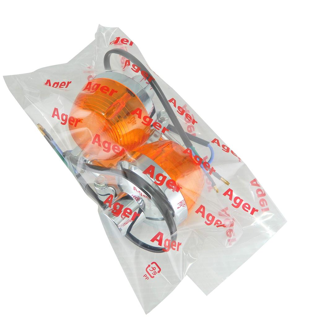 Ager CB Hawk Turn Signal Short Stay with Valve Orange, General Purpose, 2 Pieces