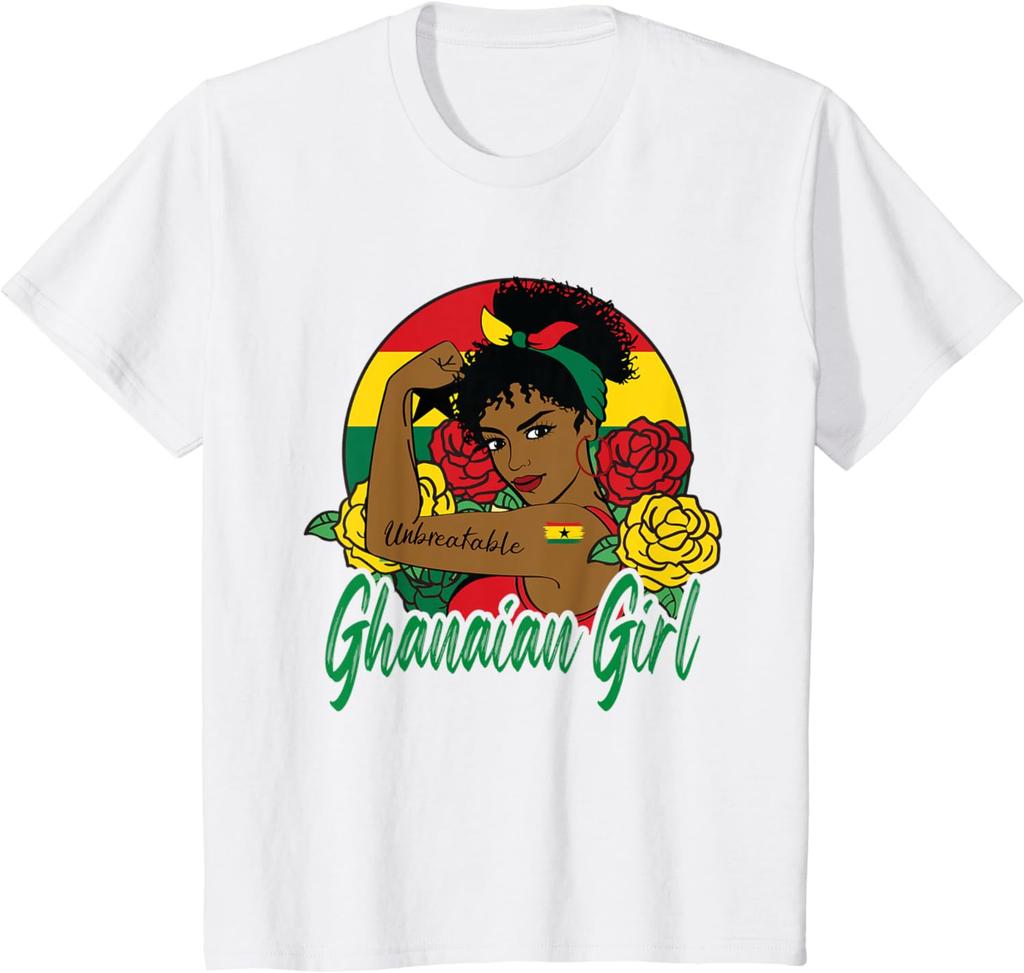 Ghanaian Girl Ghana Woman Ghanaians Flag T-Shirt Flag T Shirts Summer Graphic Cotton Streetwear Birthday Gifts Tee Mens Clothing