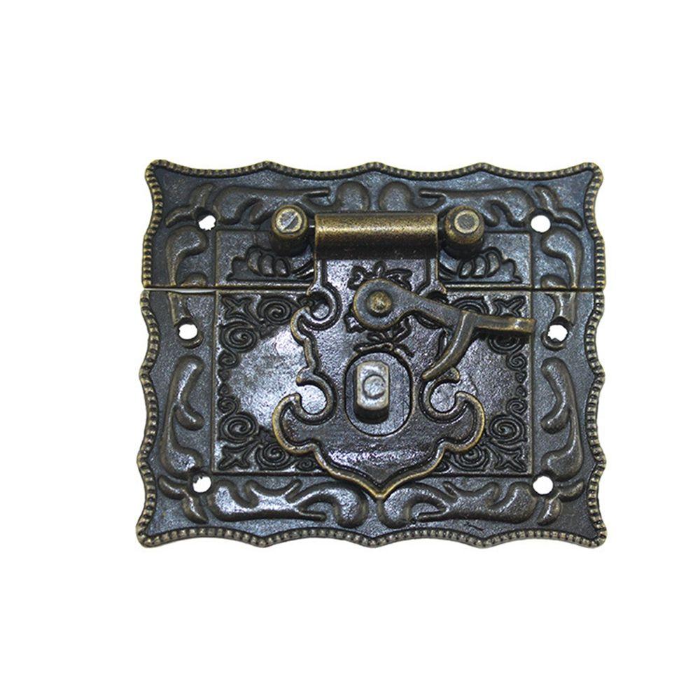 Household Decorative Case Hardware Decorate Brass Gift Box Clasp Lock Furniture  Lock Buckle Hasps