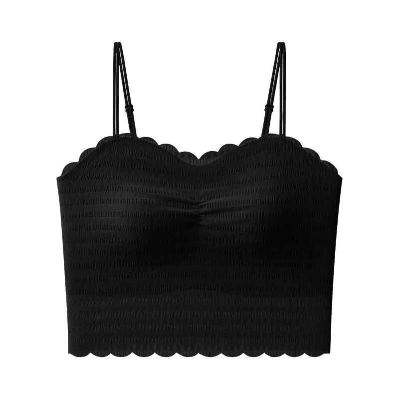 Summer Seamless Lace Push-up Camisole Bra with Strappy Back - Breathable, Versatile, Anti-exposure, and Sexy Fit. F (85-120 Jin)