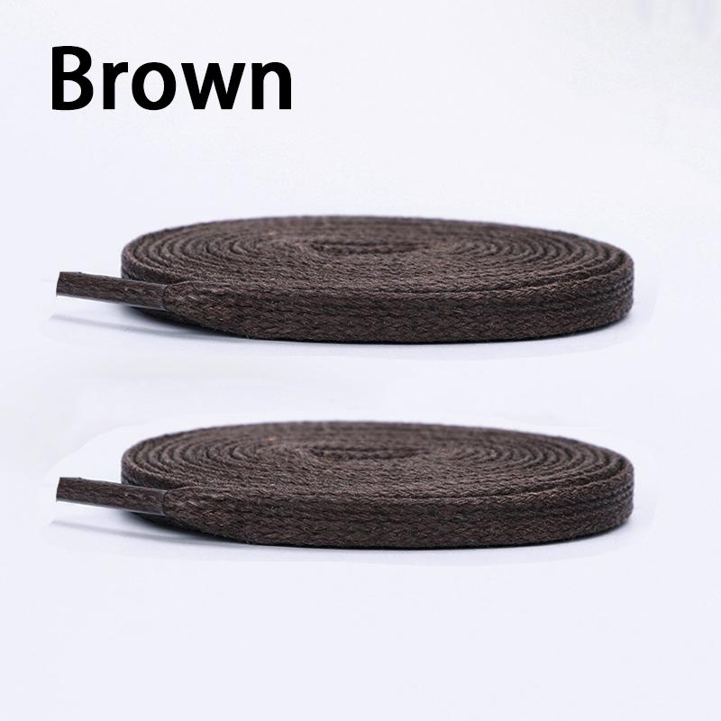 0.6cm Wide Cotton Waxed Shoelaces Flat Shoe Laces Sneakers Boots Waterproof Leather Shoelace 80/100/120/140/160cm 2Pcs/6Pcs
