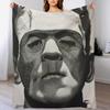 Klassischer Monster Frankenstein Kohlezeichnung Überwurfdecke Herren Weiche Warme Überwurfdecke für Sofa