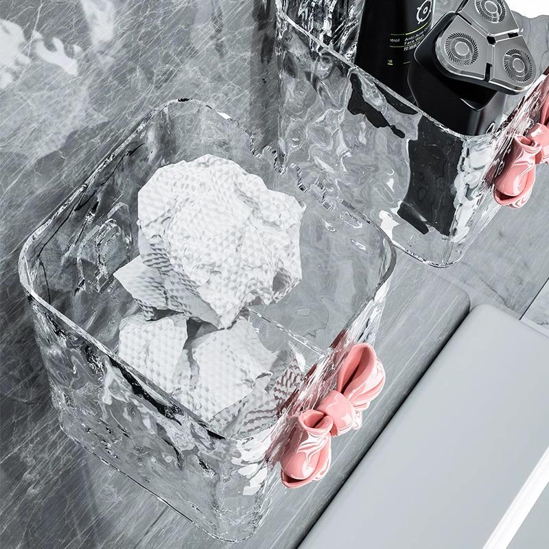 Nástěnný držák na žínky a zubní kartáčky - Úložný box bez nutnosti vrtání