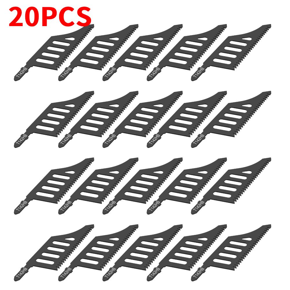 

20 Pcs Carbon Steel Jigsaw Blade Set T Shank Jig Saw Blade Professional Jig Saw Accessories for Soft Wood Plywood Fiberboard