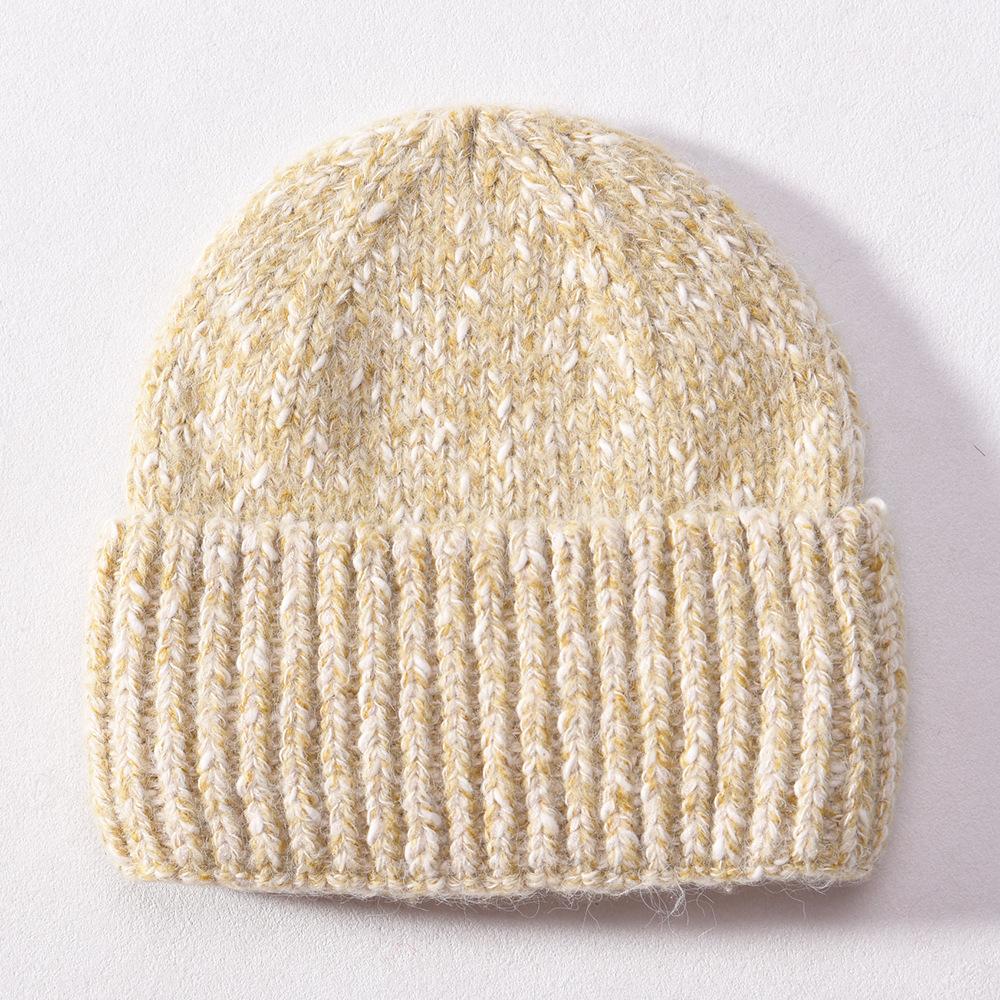 Autumn and Winter New Variegated Knitted Hat Wool Blended Outdoor Wool Hat Warm and Windproof, Source