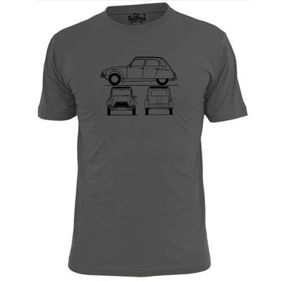Heren Citroen Dyane Blauwdruk Retro Auto T-shirt Klassieke Motor
