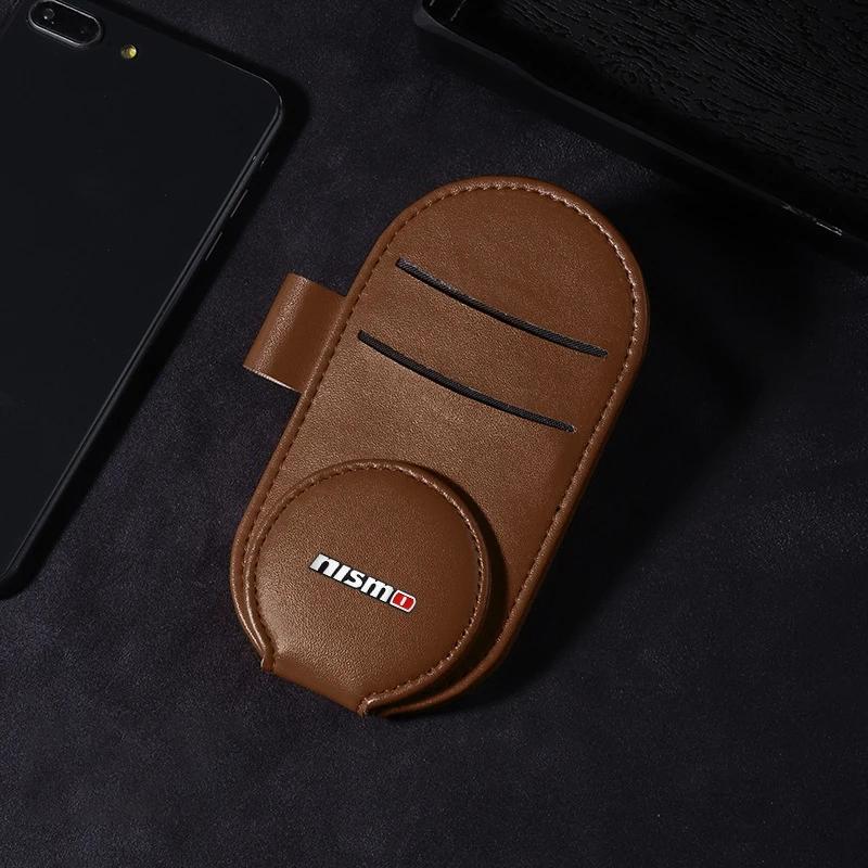 Car Multifunction Sunglasses Clip Card Ticket Holder Stand Eyeglasses For Nismo Nissan Almera Tiida X Trail Note Juke Teana Qashqai 350Z 370Z GTR