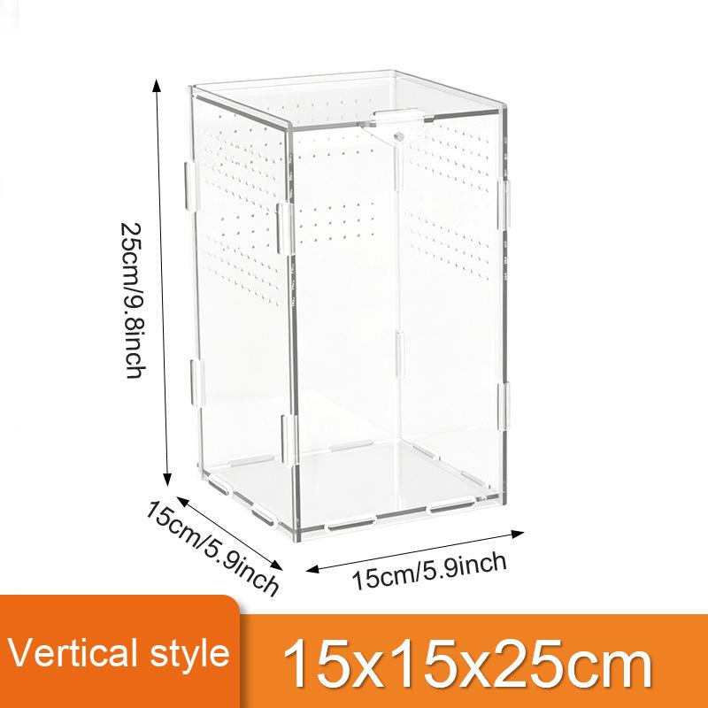 Acrylic Transparent Reptile Terrarium Breeding Box Turtle Cage Nano Arboreal Tarantula Enclosure Dearded Dragon Reptiles Habitat