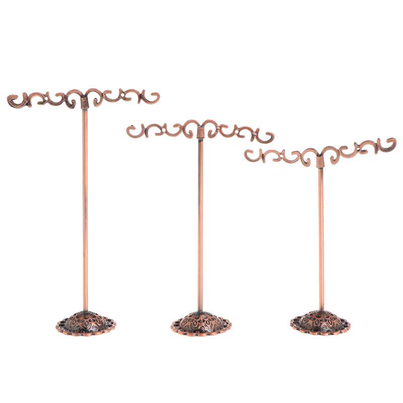 1 Set Shelf Display Rack Stand Holder Earrings Ear Stud Metal Organizer Storage Vintage Exquisite