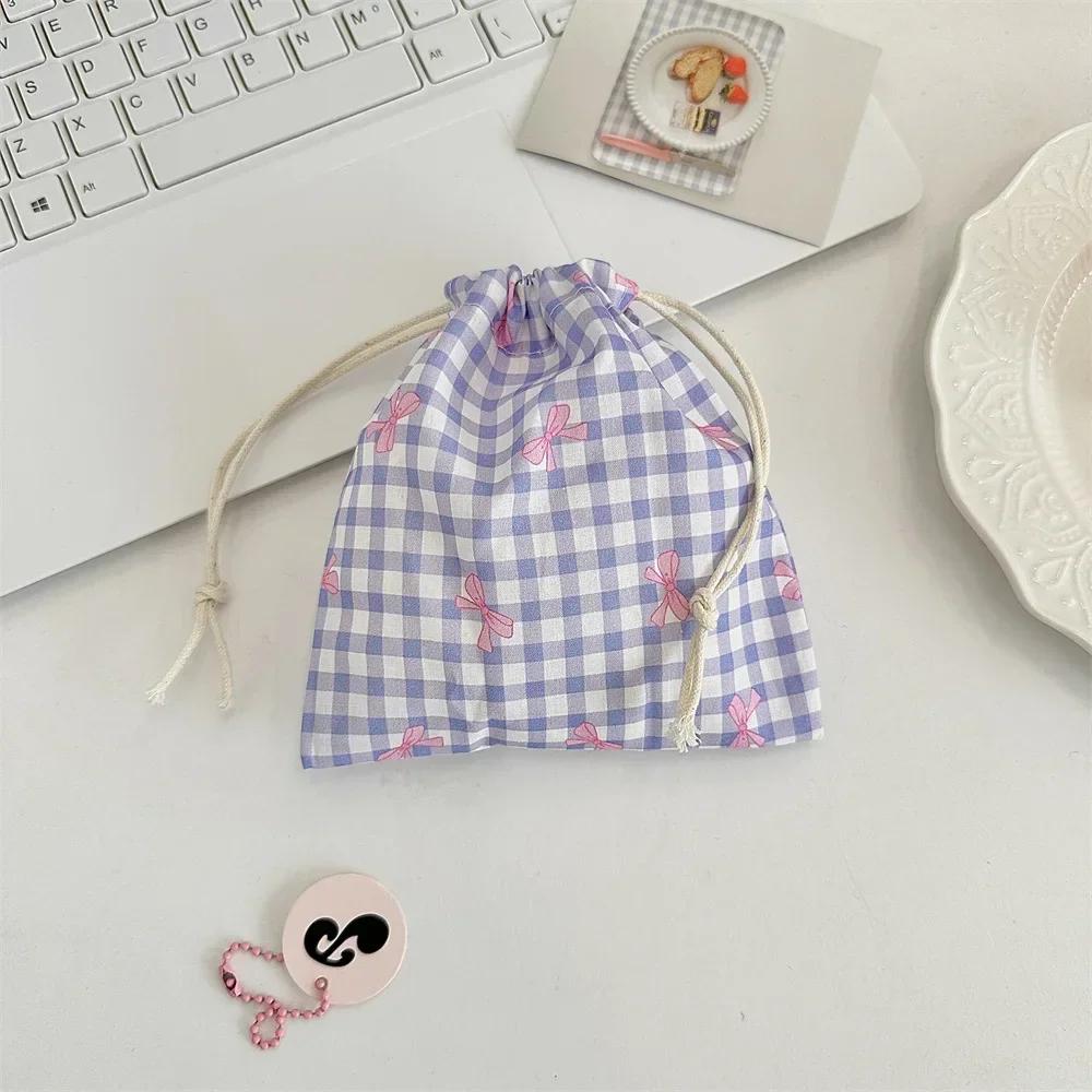 Borse Coulisse Stampa Quadrettata Borsa da Donna Portamonete Portamonete Borsa Porta Chiavi Rossetto Borsa Antipolvere per Gioielli Borse Coulisse
