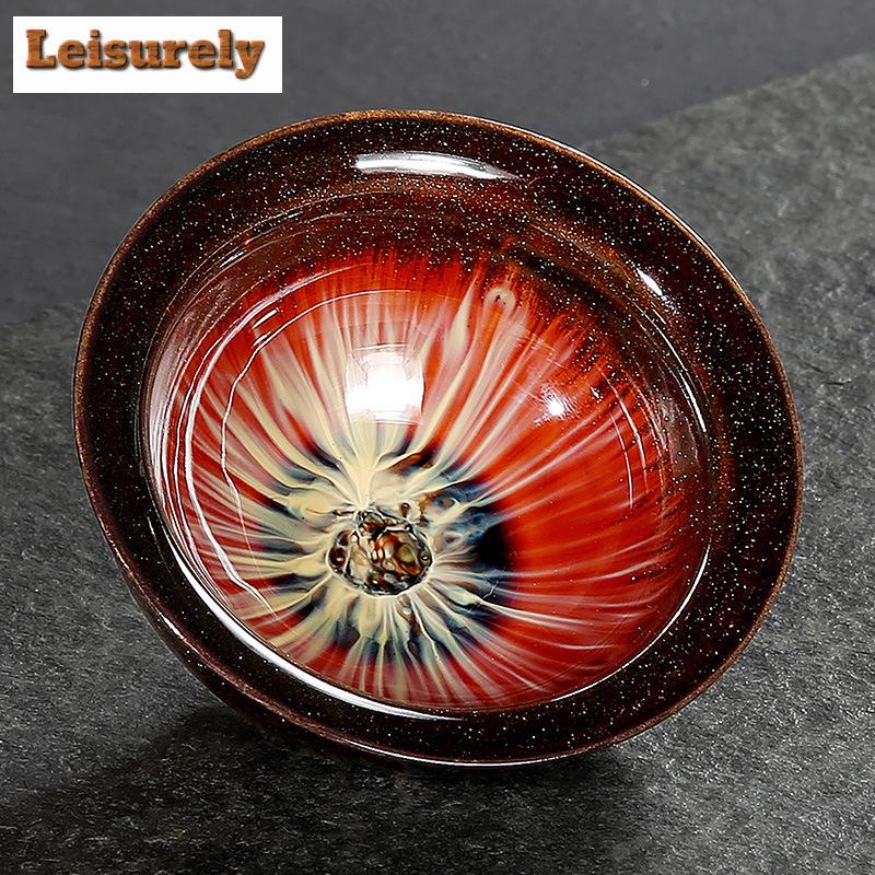 Ručně vyráběný kameninový čajový šálek v japonském stylu, změna glazury v peci, černý, malý, jeden šálek, miska na čaj Puer, starobylý meditační šálek, čajová souprava Kung Fu