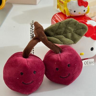 Cartoon Plush Cherry Charm Handbag Pendant Keychain For Women'S Cherry Cute Bag Ornament Accessories Backpack Decoration Gifts