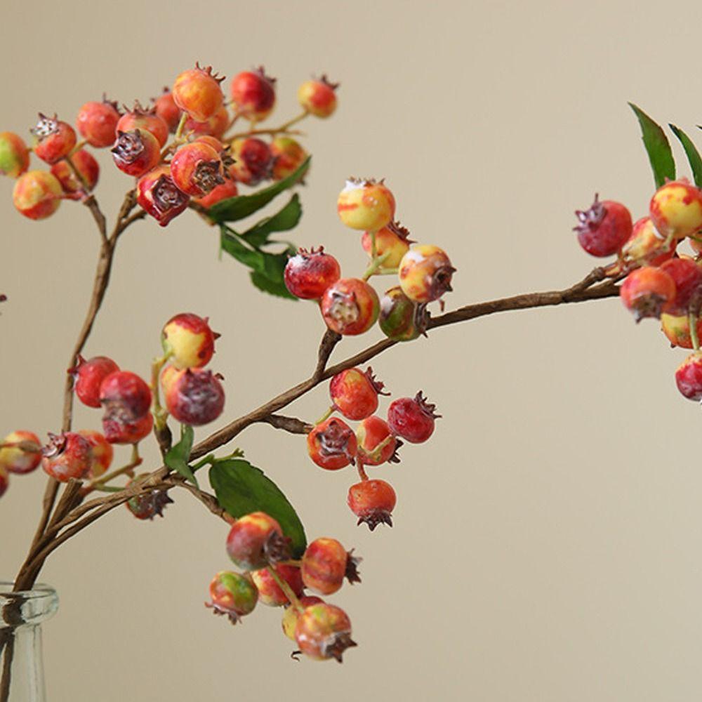 Plastic Christmas Blueberry Fruit Branches Realistic Elegant Simulation Foam Red Berry Handmade Fake Plants