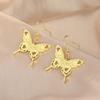Butterfly Women's Earrings Stainless Steel Gold Elegant Drop Earrings Animal Jewelry Trend Birthday Gift