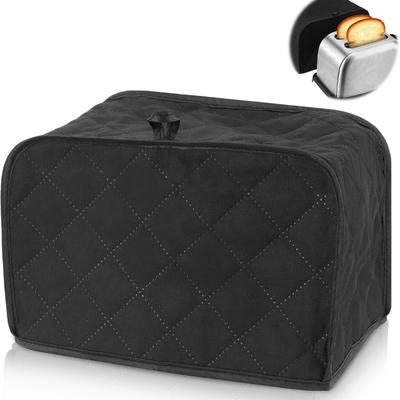 Household Two/Four Slice Toaster Cover, Polyester Quilted, Scratch/Fingerprint-Proof, Appliance Dust Cover (No Host),black