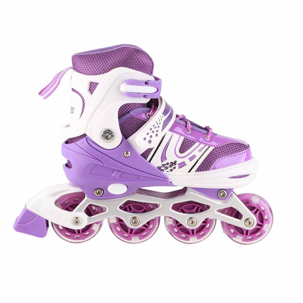 Children's Illuminating Inline Skates Adjustable Inline Skates with Light Up Wheels Outdoor and Indoor Roller Skates for Kids Boys Girls