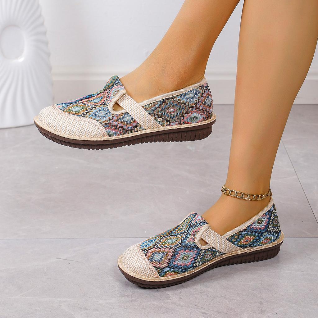 Shoes Women's New One-pedal Shallow Mouth Women's Shoes Half-drag Linen Mother Canvas Single Shoes Soft Sole Summer Breathable