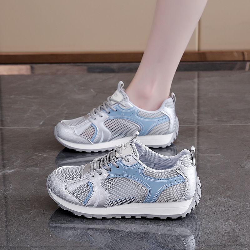 

Fashion New Breathable Women Mesh Sneakers Lace Up Fashion Flat Shoes Tenis De Mujer Women s Casual Shoes Tenis Feminino schuhen damen 35 синий