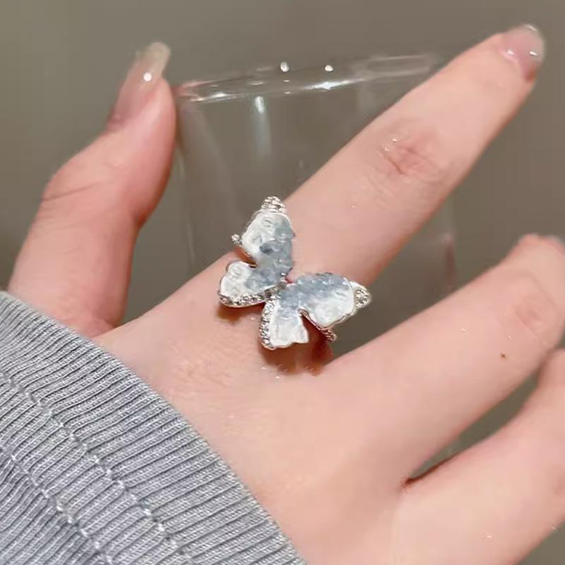 Summer Niche Light Luxury Butterfly Opening Ring