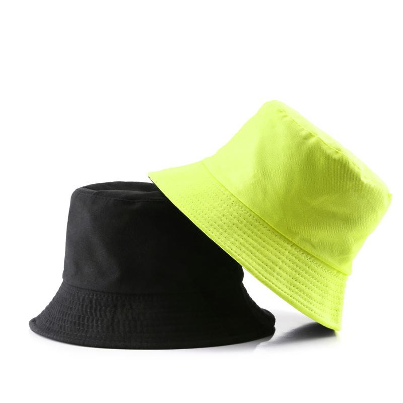 New Men Women Black Solid Bucket Hat Two Side Wear Unisex Simple Bob Caps Hip Hop Gorros Panama Cap Beach Fishing Boonie Sunhat