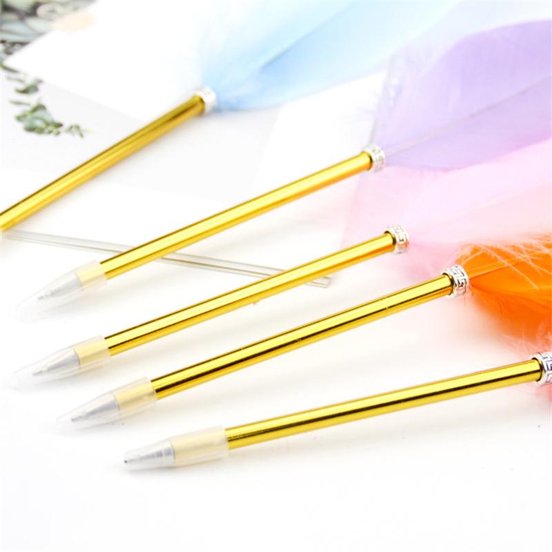 Retro Style Feather Quill Ballpoint Pen Wedding Gift Office School Supplies Kawaii Student Present Gift
