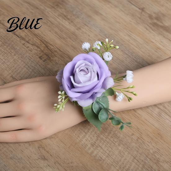 Durable Rose Wristlet Suit Corsage Wedding Band with Faux Pearl